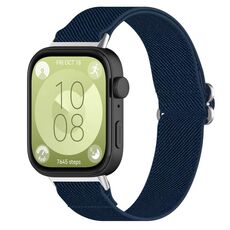 Per Huawei Watch Fit 3 cinturino in nylon elastico stile etnico (blu notte)