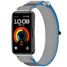 Per Huawei Band 9 Loop Nylon Gancio e cinturino per orologio con chiusura ad anello (blu grigio)