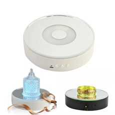 Espositore girevole da 15 cm con luci colorate sfumate per arte del vetro (bianco)