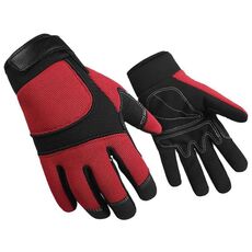 1 paio di guanti da equitazione anti-caduta traspiranti per bambini con dita intere Guanti protettivi per bicicletta da esterno, taglia: M (rosso e nero)