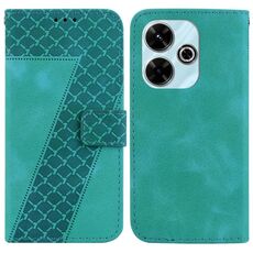 Per Xiaomi Redmi 13 4G Custodia per telefono in pelle goffrata a forma di sette (verde)
