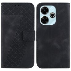 Per Xiaomi Redmi 13 4G Custodia per telefono in pelle goffrata a forma di sette (nera)