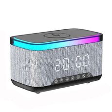 AEC S300 Portatile 10W Potenza Multifunzione Bluetooth Speaker Sveglia Caricabatterie Wireless (Nero)