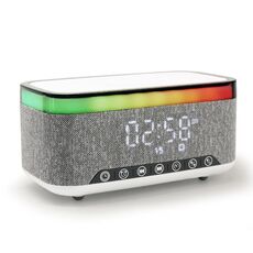 Caricabatterie wireless per sveglia, altoparlante Bluetooth multifunzione portatile da 10 W AEC S300 (bianco)