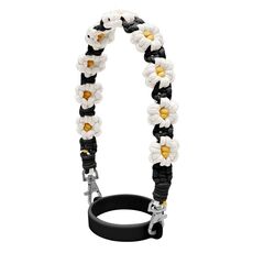 Copri tazza intrecciato a mano con cordino in silicone Boho Daisy da 16-40 once (nero)