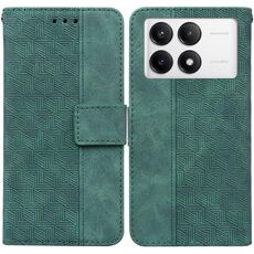 Custodia per telefono in pelle goffrata geometrica Xiaomi Redmi K70 Pro / K70 (verde)