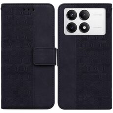 Custodia per telefono in pelle goffrata geometrica Xiaomi Redmi K70 Pro / K70 (nera)