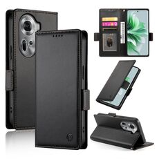 Per OPPO Reno11 5G Custodia per telefono in pelle smerigliata magnetica con fibbia laterale globale (nera)