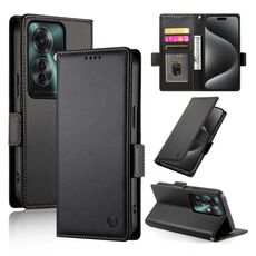 Per OPPO Reno11 F Custodia per telefono in pelle smerigliata magnetica con fibbia laterale (nera)