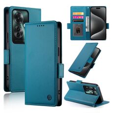 Per OPPO Reno11 F Custodia per telefono in pelle smerigliata magnetica con fibbia laterale (blu)