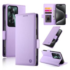 Per OPPO Reno11 F Custodia per telefono in pelle smerigliata magnetica con fibbia laterale (viola)