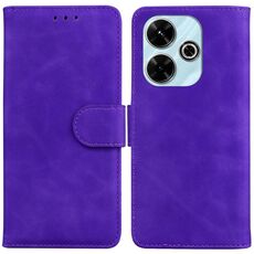 Per Xiaomi Redmi 13 4G Custodia per telefono in pelle con vibrazione in puro colore Skin Feel (viola)