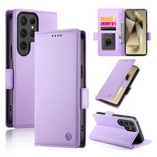 Per Samsung Galaxy S24 Ultra 5G Custodia per telefono in pelle smerigliata magnetica con fibbia laterale (viola)