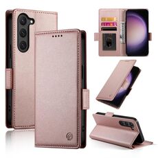 Per Samsung Galaxy S23 5G Custodia per telefono in pelle smerigliata magnetica con fibbia laterale (oro rosa)