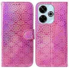 Per Xiaomi Redmi 13 4G Custodia per telefono in pelle con fibbia magnetica colorata (rosa)