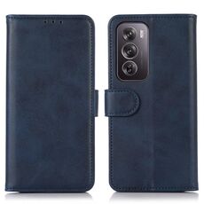 Per OPPO Reno12 Pro 5G Custodia per cellulare in pelle con texture globale mucca (blu)