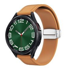 Cinturino per orologio in silicone con fibbia magnetica in argento da 20 mm (marrone chiaro)