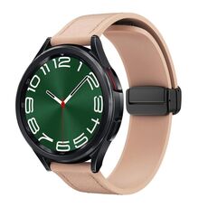 Cinturino per orologio in pelle siliconica con fibbia nera magnetica da 20 mm (rosa)