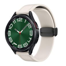 Cinturino per orologio in pelle siliconica con fibbia nera magnetica da 20 mm (Starlight)