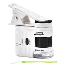 80X Bambini Mini Microscopio Portatile Studente Antico Gioielli Identificazione Scienza Esperimento Giocattolo Didattico, Modello: Con Clip Per Telefono