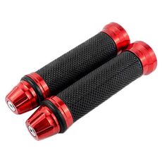 1 paio 22mm Moto Universale Manubrio Copertura In Gomma Oliatore CNC Manopole Manubrio Modificate(Rosso)