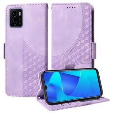 Custodia per telefono in pelle stellata con rombo in rilievo per vivo Y15A 4G Global / Y01 (viola)