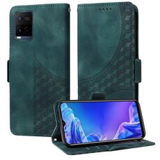 Custodia per telefono in pelle stellata con rombo goffrato per vivo Y21 2021 / Y21s (verde)