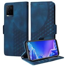 Custodia per telefono in pelle stellata con rombo goffrato per vivo Y21 2021 / Y21s (blu)