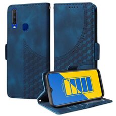 Custodia per telefono in pelle stellata con rombo goffrato per vivo Y17 / Y15 / Y12 (blu)