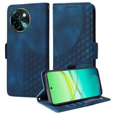 Custodia per telefono in pelle stellata con rombo in rilievo globale per vivo Y38 5G / T3x 5G (blu)