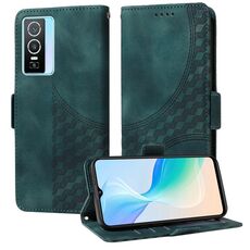 Custodia per telefono in pelle stellata con rombo in rilievo per vivo Y76 5G / Y76s (verde)
