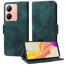 Custodia per telefono in pelle stellata con rombo in rilievo globale per vivo Y36 4G / 5G (verde)