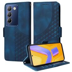Custodia per telefono in pelle stellata con rombo in rilievo globale per vivo Y100 IDN / Y200e (blu)