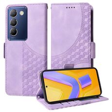 Custodia per telefono in pelle stellata con rombo in rilievo globale per vivo Y100 IDN / Y200e (viola)