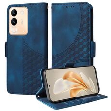 Custodia per telefono in pelle stellata con rombo in rilievo globale per vivo Y200 / V29E (blu)
