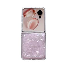 Custodia per telefono con texture a conchiglia perlata per Honor Magic V Flip (rosa)
