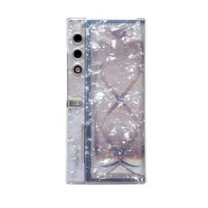 Custodia per telefono con texture a conchiglia perlata per borsa Honor Magic V (bianca)