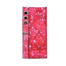 Custodia per telefono con texture a conchiglia perlata per borsa Honor Magic V (rossa)