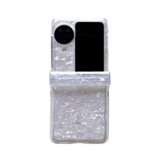 Per OPPO Find N3 Flip Custodia per telefono con texture a conchiglia perlescente in tre pezzi (bianca)