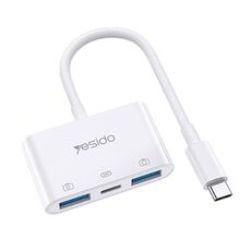 Yesido GS17 Adattatore USB-C/Tipo-C a doppia USB + USB-C/Tipo-C OTG (Bianco)