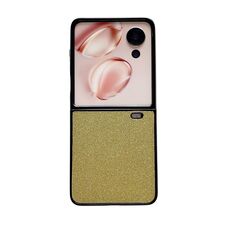 Custodia protettiva antiurto per telefono Honor Magic V Flip con gradiente di colore glitterato (oro)