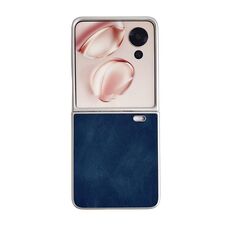 Per Honor Magic V Flip Custodia per telefono in pelle con vernice metallizzata (blu)