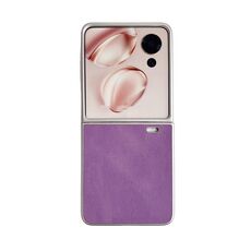 Custodia per telefono in pelle per Honor Magic V Flip metallizzata Paint Skin Feel (viola)