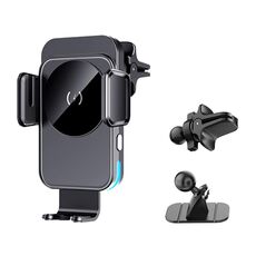 Supporto per auto con ricarica wireless veloce e rilevamento intelligente M7 (nero)