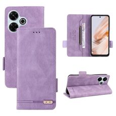 Custodia per telefono in pelle con chiusura magnetica globale per Xiaomi Redmi 13 4G (viola)