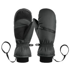 Guanti da sci imbottiti invernali Guanti sportivi caldi antivento da esterno, taglia: XS (nero)