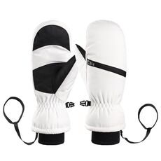 Guanti da sci imbottiti invernali Guanti sportivi caldi antivento da esterno, taglia: S (bianco)