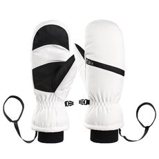 Guanti da sci imbottiti invernali Guanti sportivi caldi antivento da esterno, taglia: M (bianco)