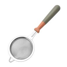 Cucchiaio per filtro da cucina per setaccio per farina in acciaio inossidabile per uso domestico (arancione)