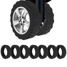 8 pezzi/set copertura protettiva in silicone per ruote per bagagli copertura per sedia girevole per riduzione del suono, dimensioni: piccole ruote da 4-5 cm (4 generazione nera)